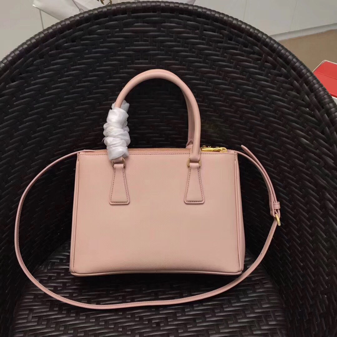 Prada Small Galleria Bag In Pink Saffiano Leather