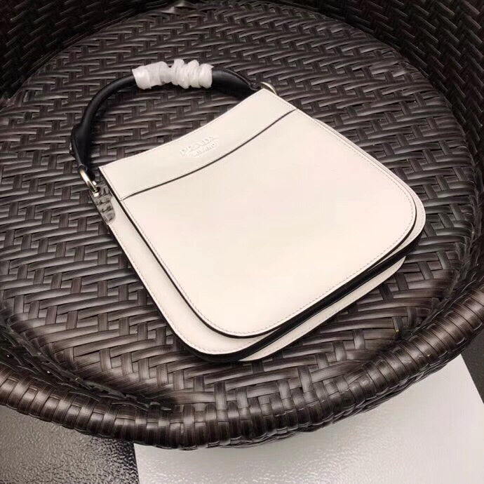 Prada Small Margit Bag In White Calfskin