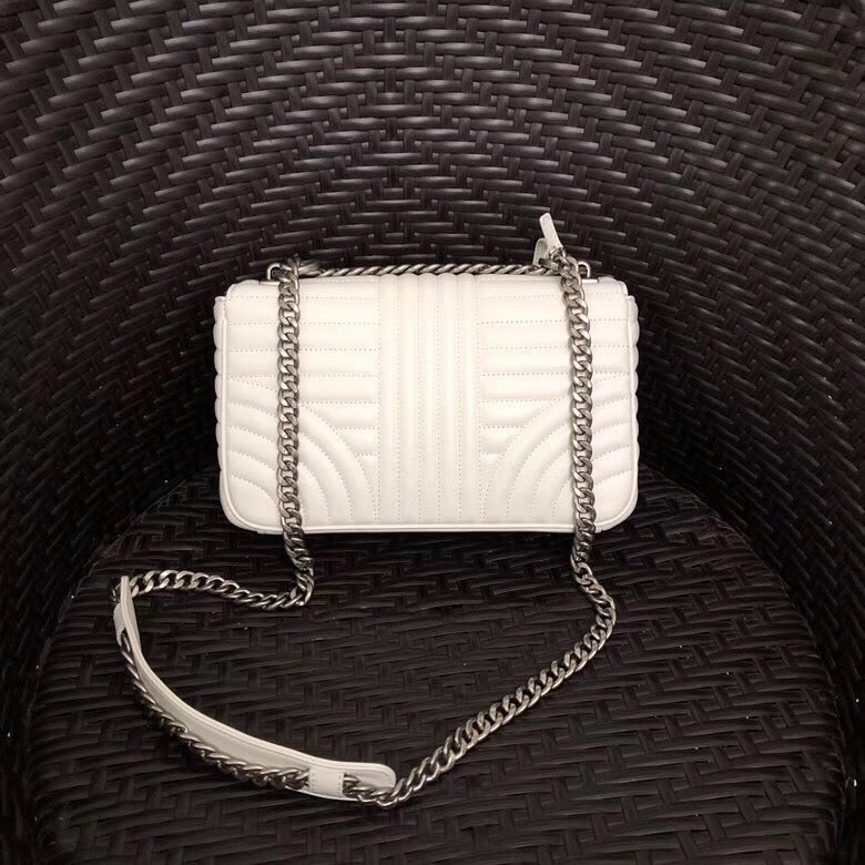 Prada Medium Diagramme Flap Bag In Ivory Calfskin