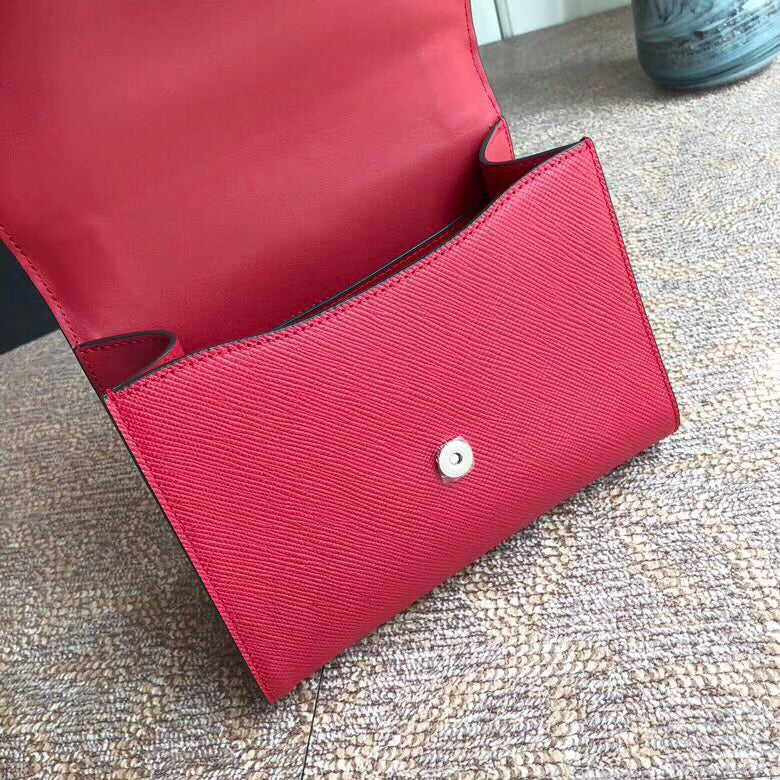 Prada Monochrome Flap Bag In Red Saffiano Leather