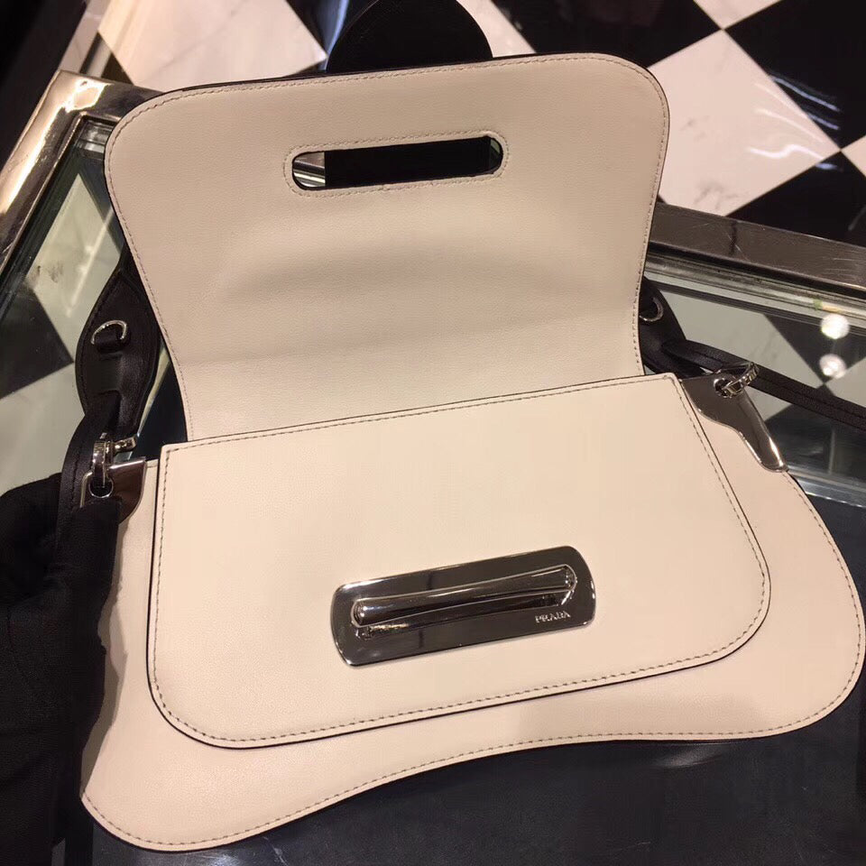 Prada Sidonie Shoulder Bag In Black/White Leather