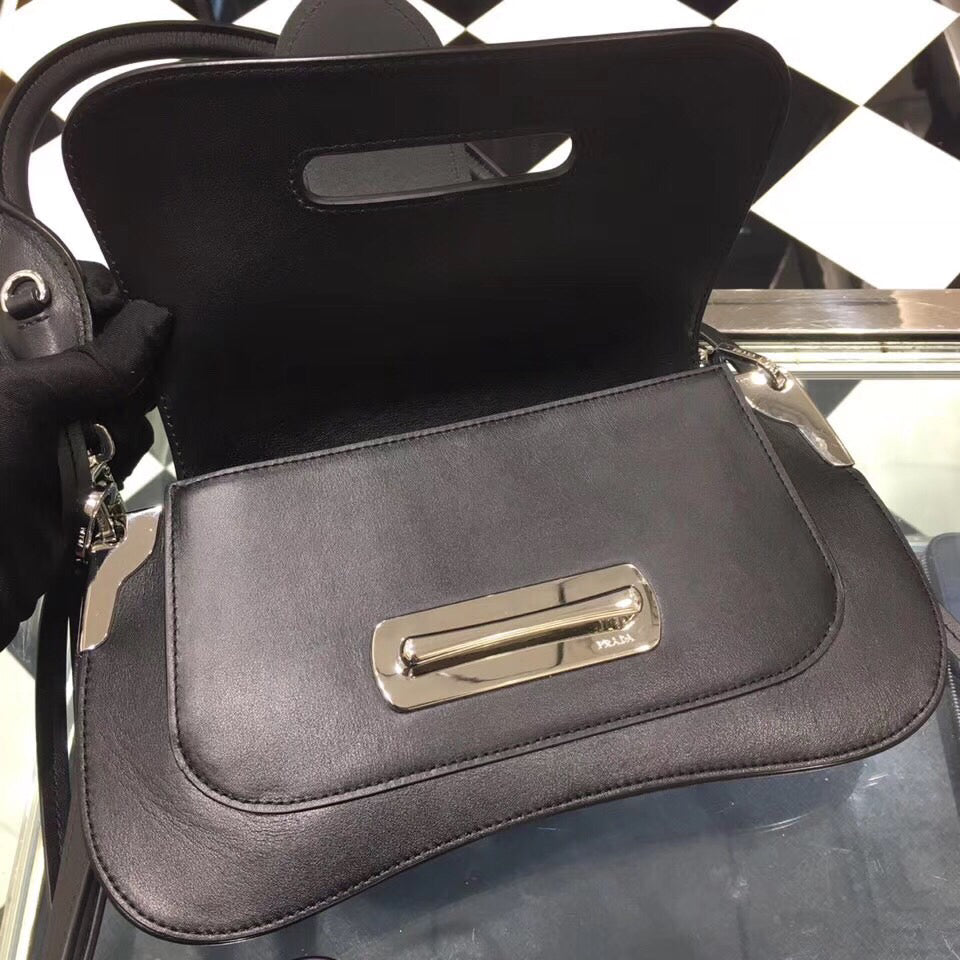 Prada Sidonie Black Leather Shoulder Bag