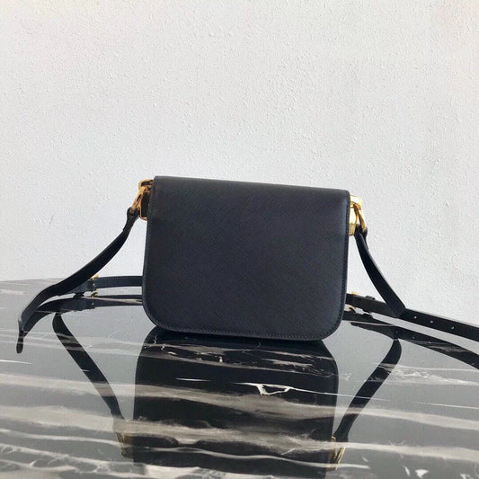 Prada Embleme Bag In Black Saffiano Leather