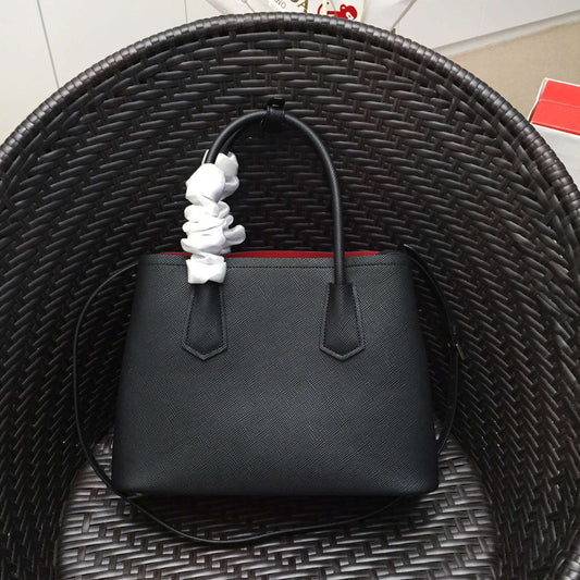 Prada Black Saffiano Double Small Bag