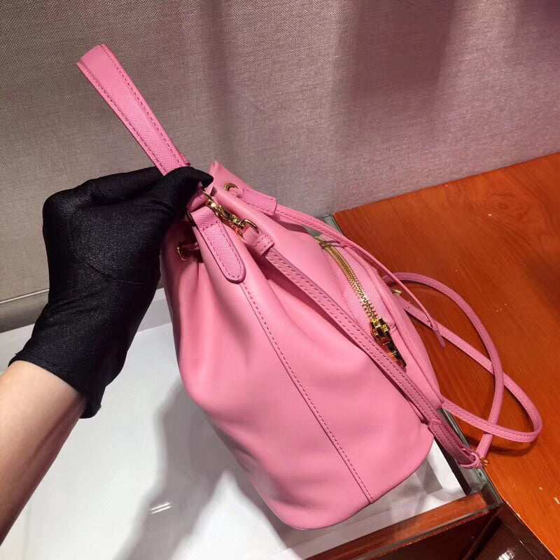 Prada Bucket Bag In Pink Calfskin 1BH038