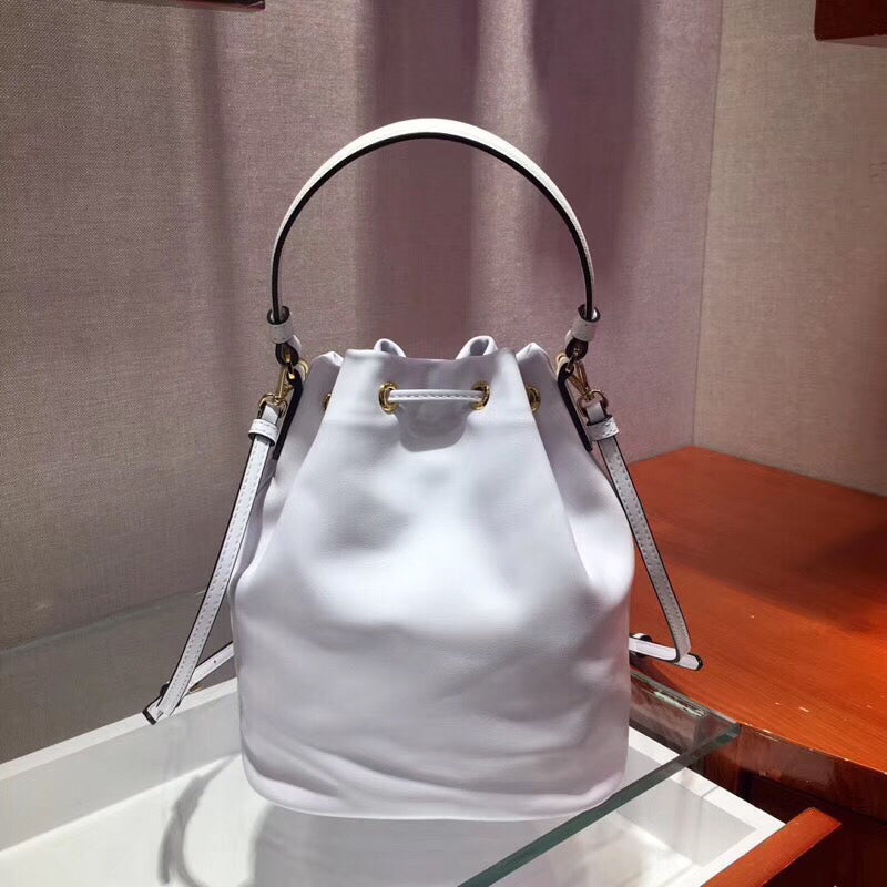 Prada Bucket Bag In White Calfskin 1BH038