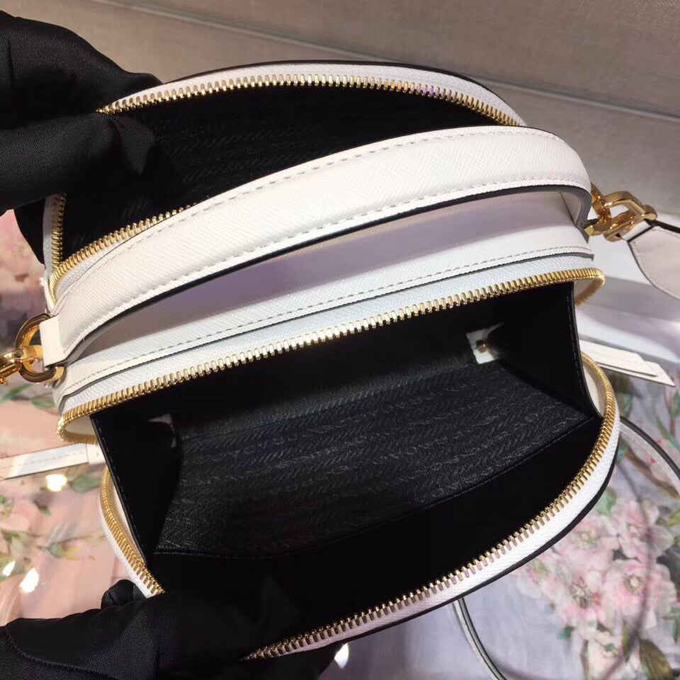 Prada Odette White Saffiano Leather Bag