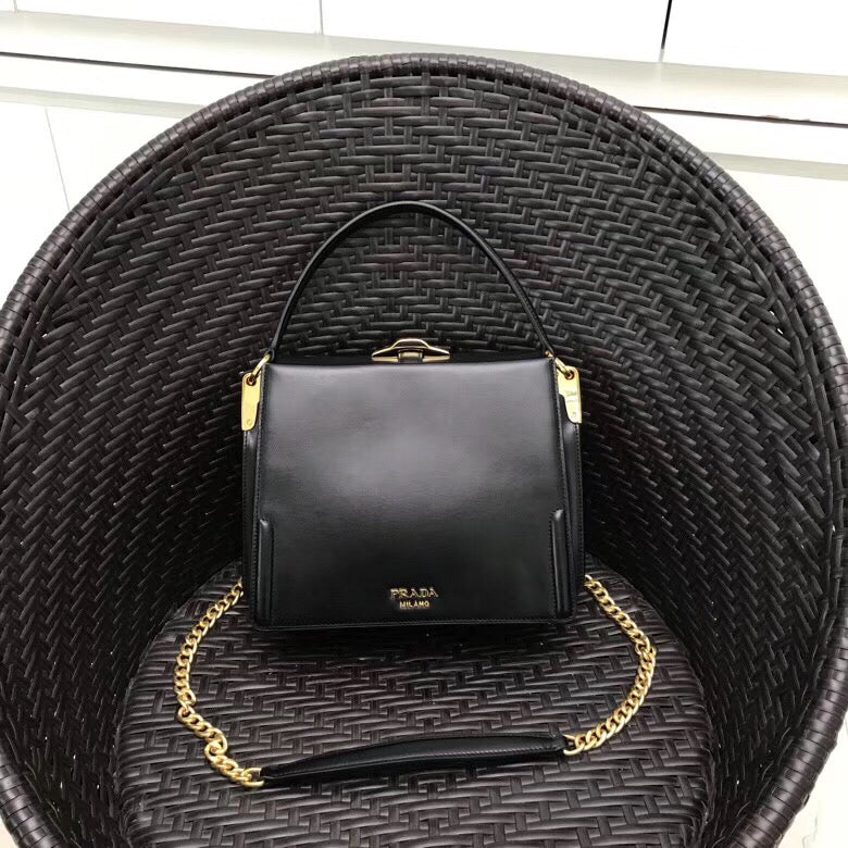 Prada Belle Bag In Black Calf Leather