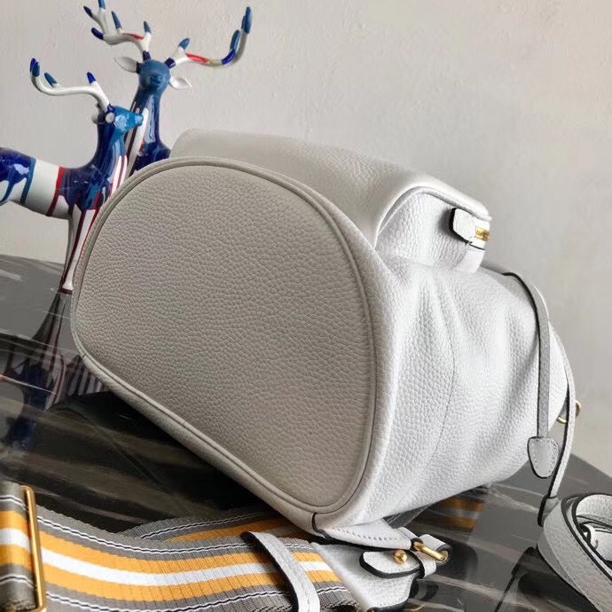 Prada Backpack In White Grained Calfskin