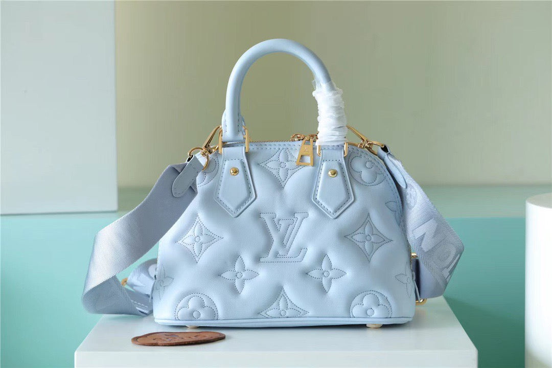 LV Alma BB Bag Handbags, Shoulder and Cross Body Bags For Women In Bleu Glacier Blue 9.6in/25cm LV M59822