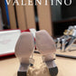 Valentino Garavani Strap Heeled Sandals With V Logo Signature Embellishment Silver For Women