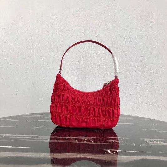 Prada Hobo Mini Bag In Red Nylon