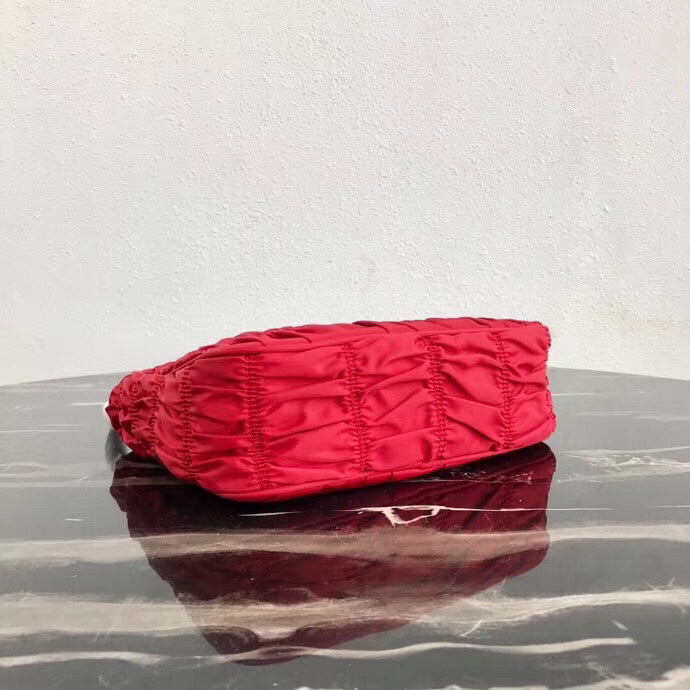 Prada Hobo Mini Bag In Red Nylon