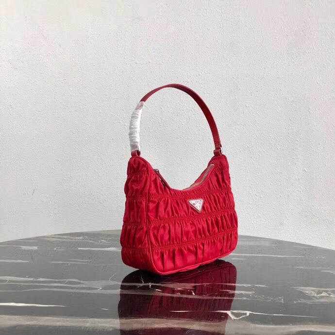 Prada Hobo Mini Bag In Red Nylon