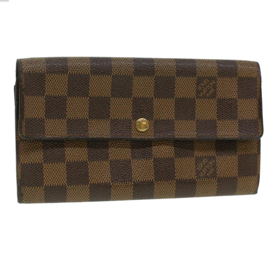 Louis Vuitton Brown Canvas Portefeuille Sarah wallet accessories