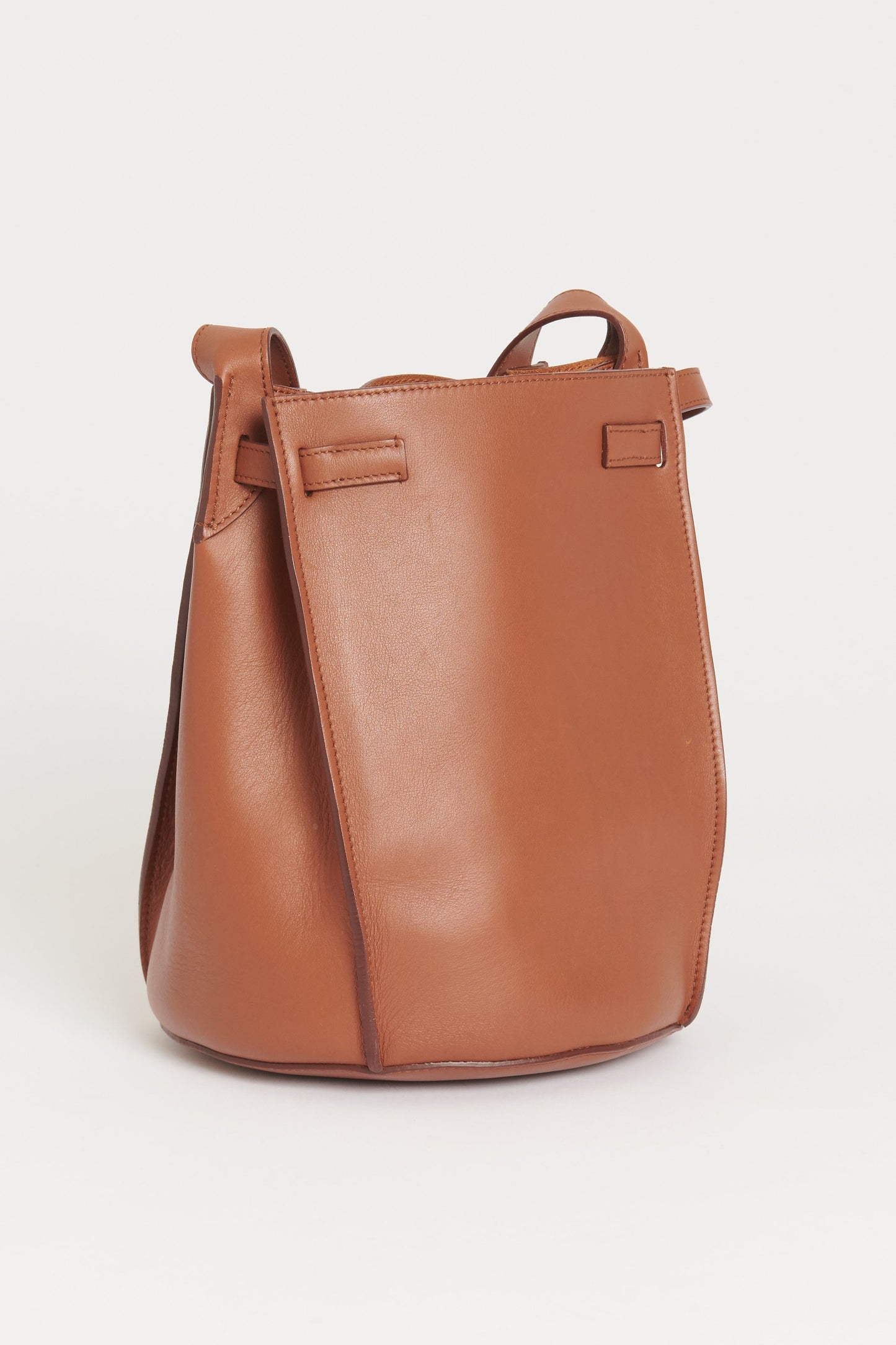 2018 Brown Leather Celine Preowned Big Bucket Bag