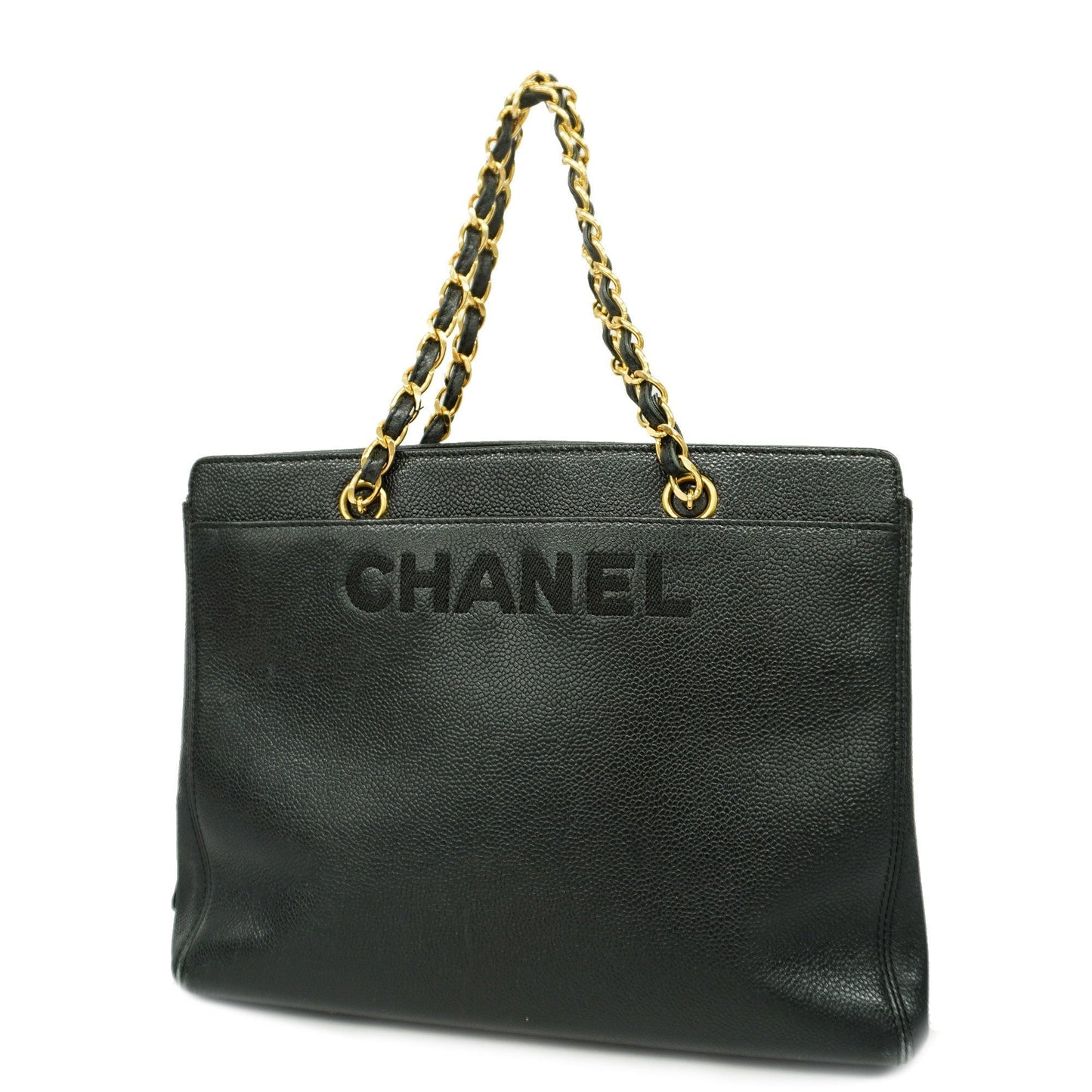 CHANEL  Reprint Tote Women's Caviar Leather Bag Black