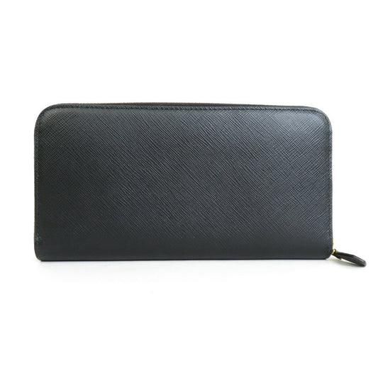 PRADA Round Zipper Long Wallet Universal Collaboration Leather Black Unisex 1ML506 r9605f