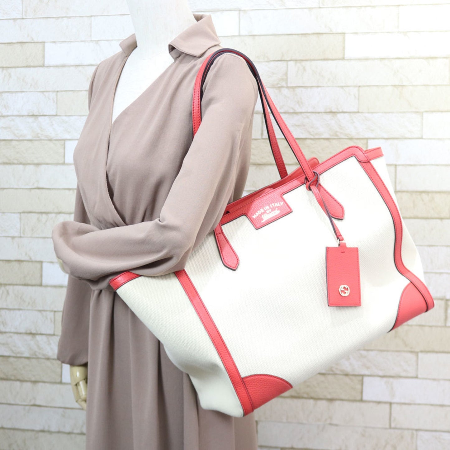 Gucci Shoulder Bag Tote Beige Ladies