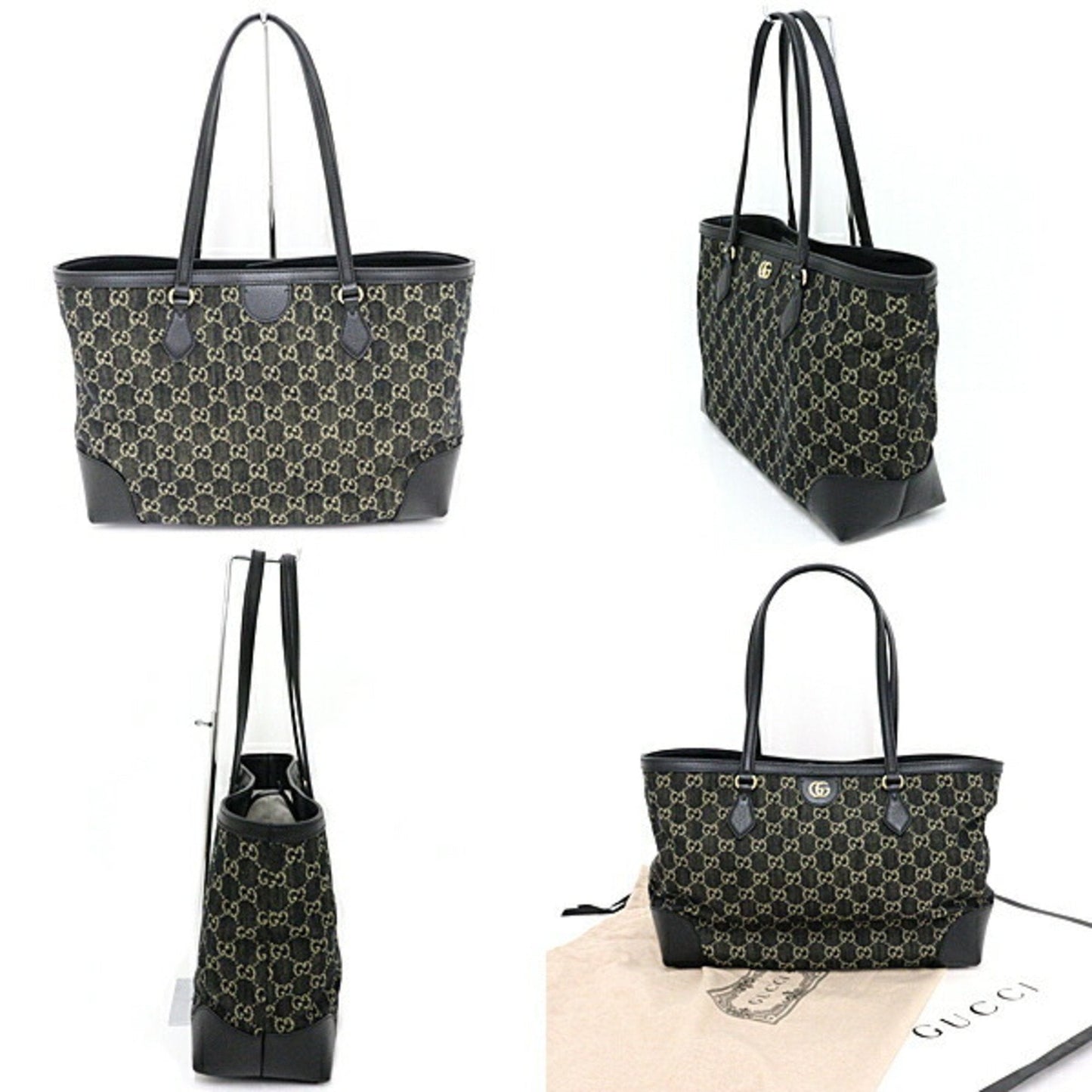 GUCCI Ophidia GG Medium Tote Bag Supreme Canvas 631685 Black