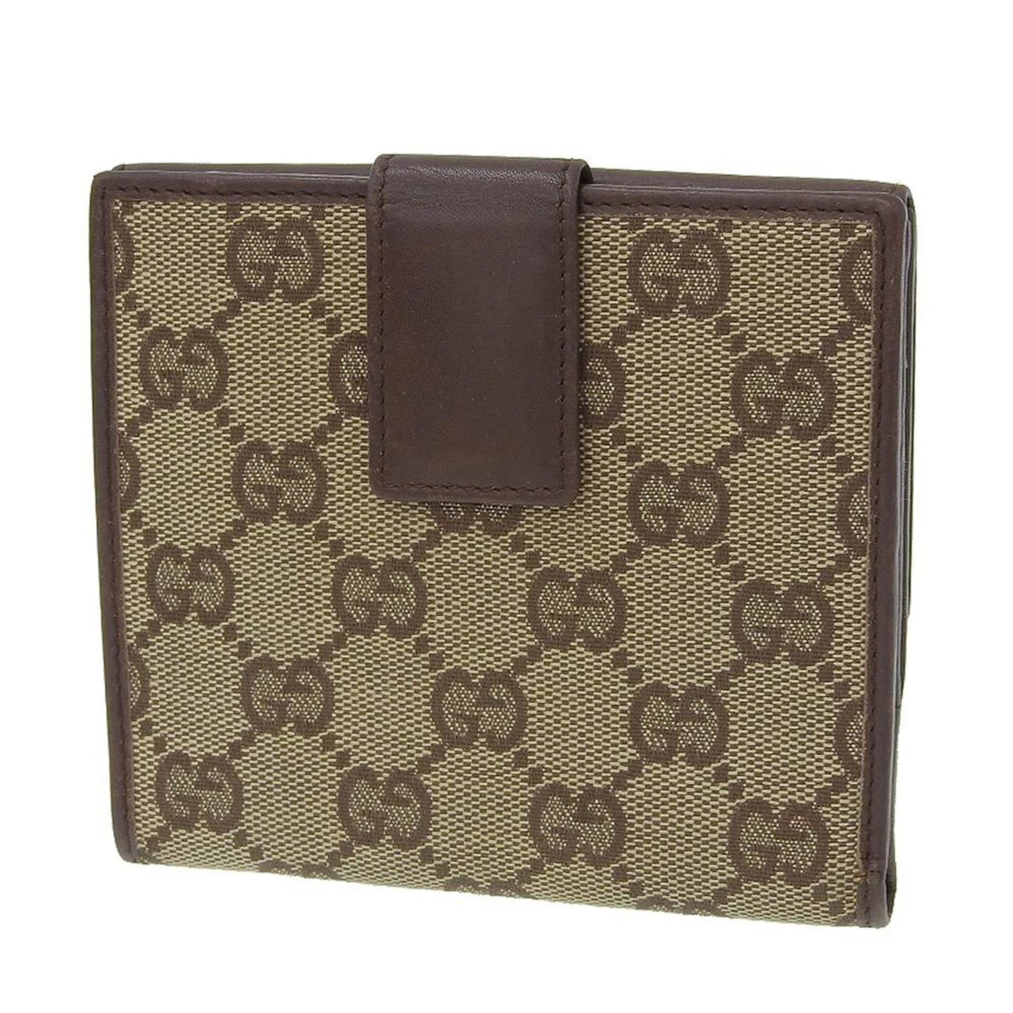 Gucci GG Canvas W Hook Double Folding Wallet Brown 05504 2184