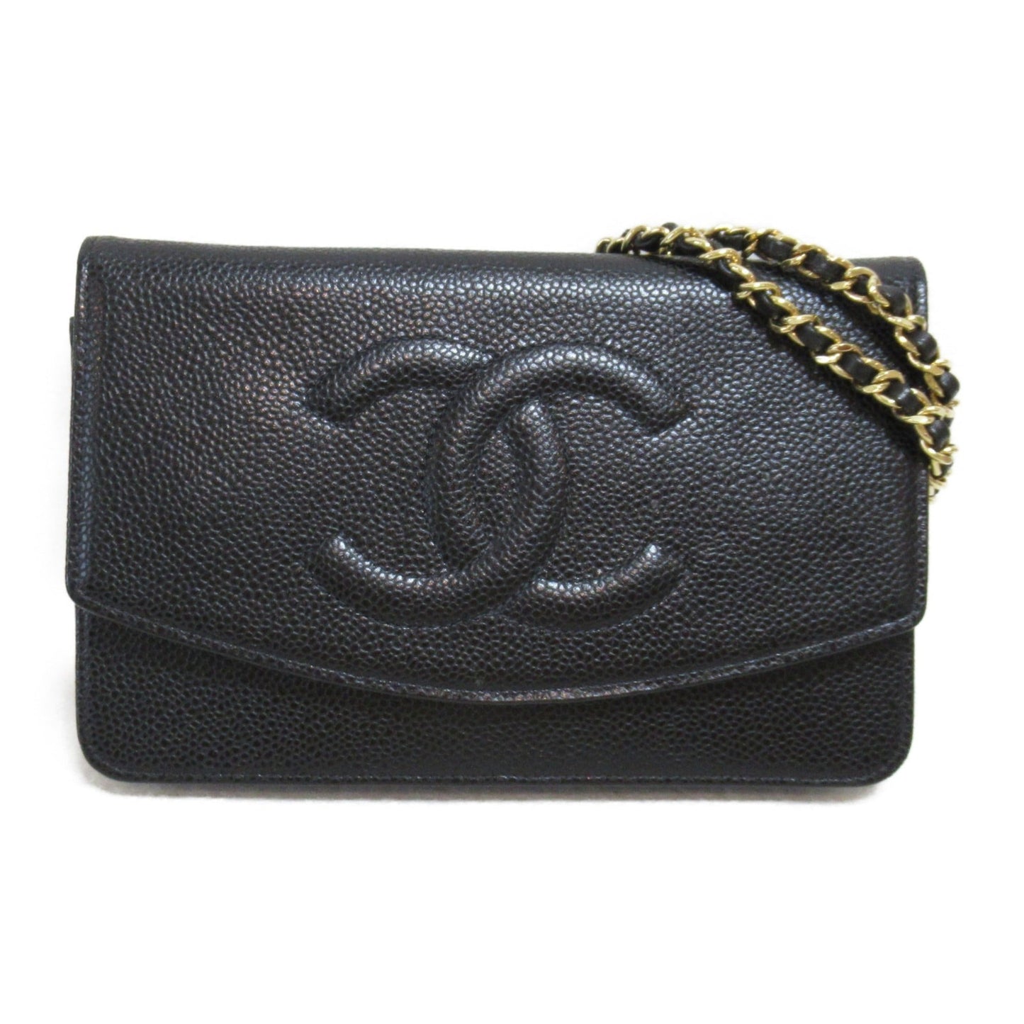 CHANEL Chain wallet Black Caviar Skin [Grained Calf]