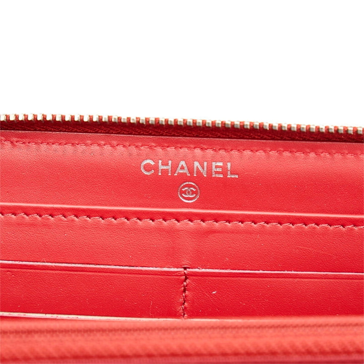 Chanel Matelasse Coco Mark Round Long Wallet Dark Pink Patent Leather Women's CHANEL