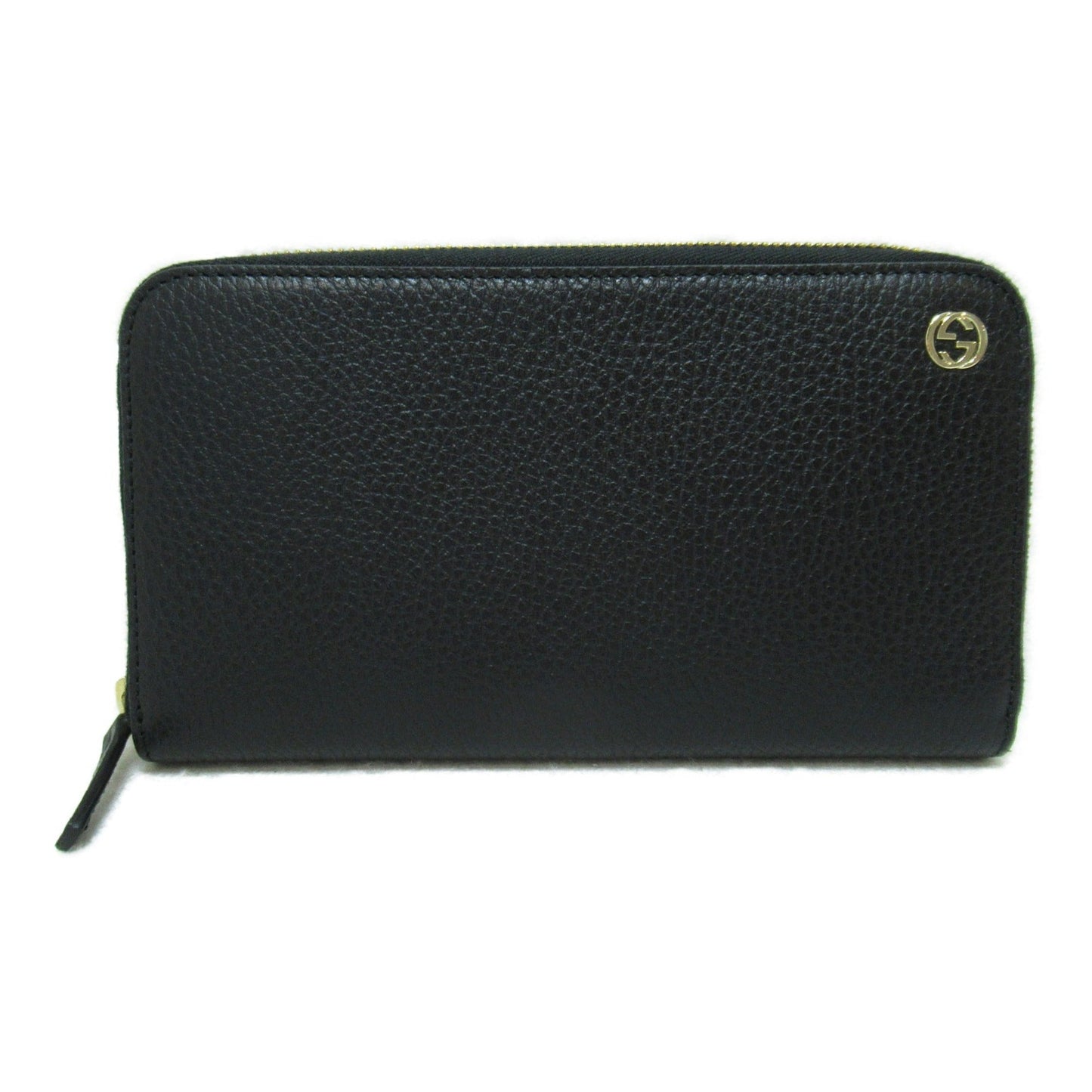 GUCCI Round long wallet Black leather 509644