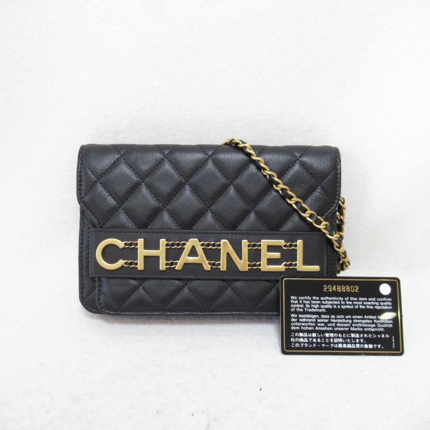 CHANEL Chain wallet Shoulder Bag Black Calfskin [cowhide]