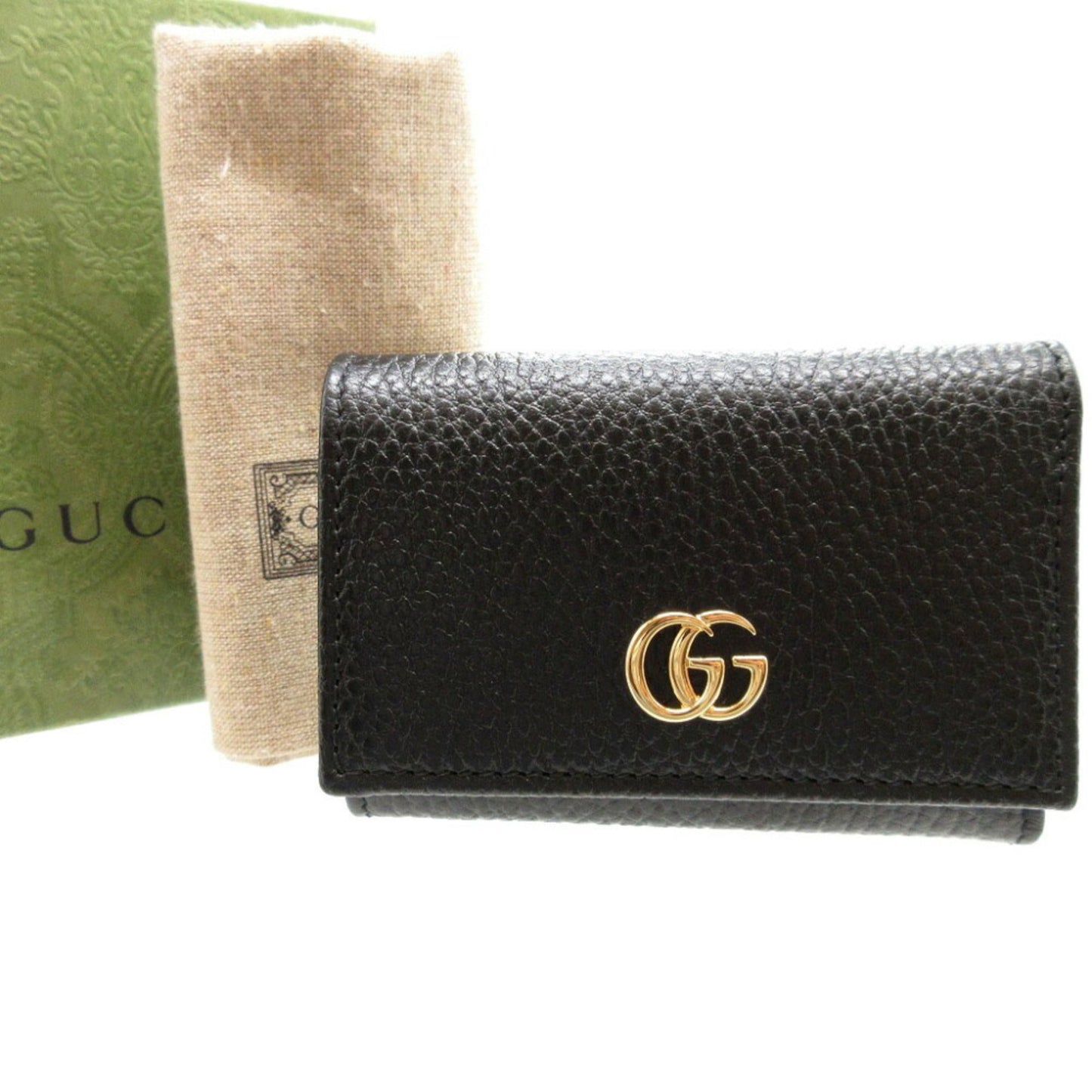 GUCCI 644407 Double G Leather Black Wallet