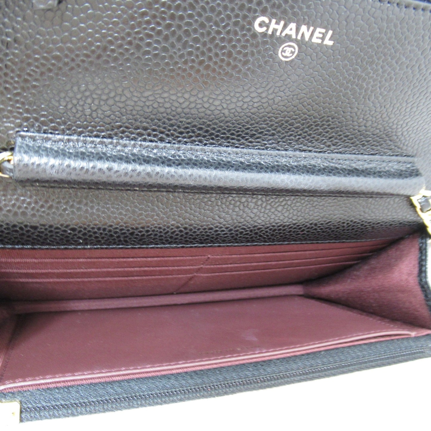 CHANEL Chain wallet Shoulder Bag Black Caviar Skin [Grained Calf]