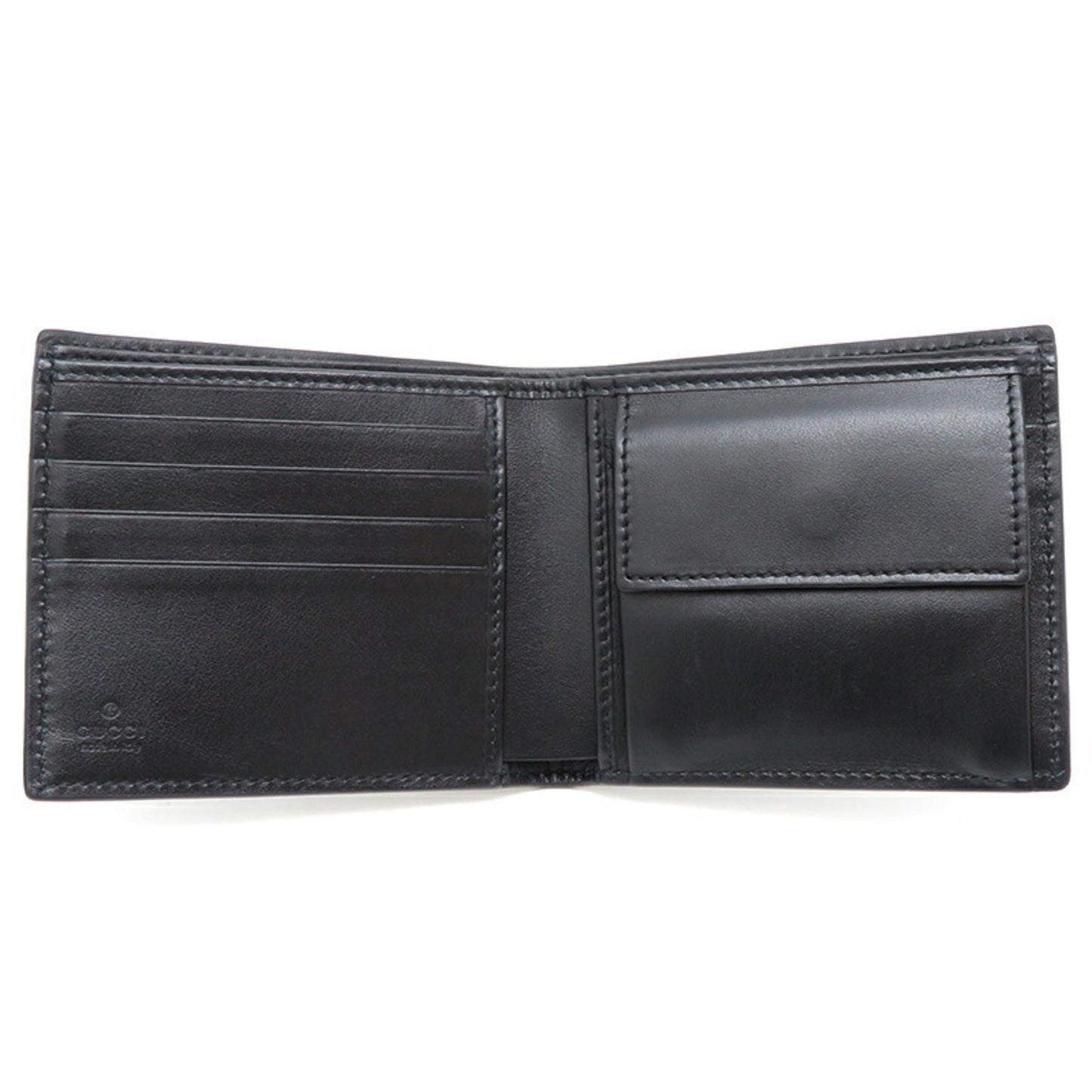 GUCCI GG Bifold Wallet Women's 625555 Leather Black