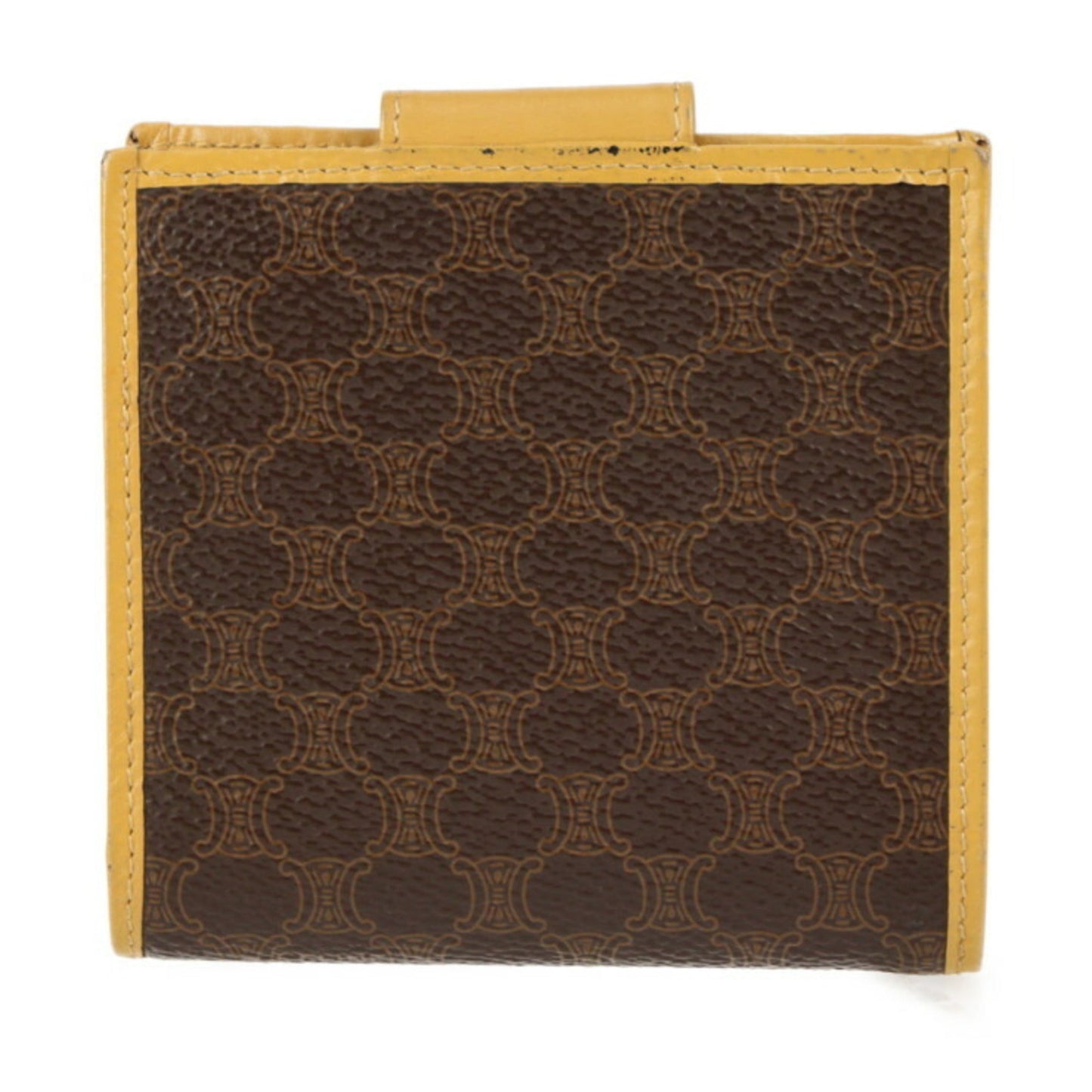 Celine Bifold Wallet PVC Leather Brown Macadam Pattern