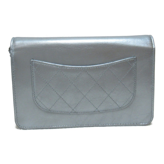 CHANEL Chain wallet Silver Calfskin [cowhide]