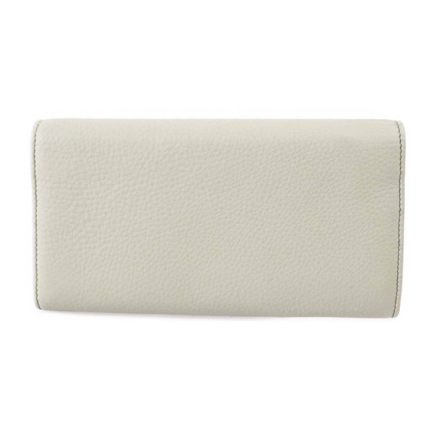 Gucci Interlocking G Bifold Wallet 282414 Leather Ivory Gold Hardware Long