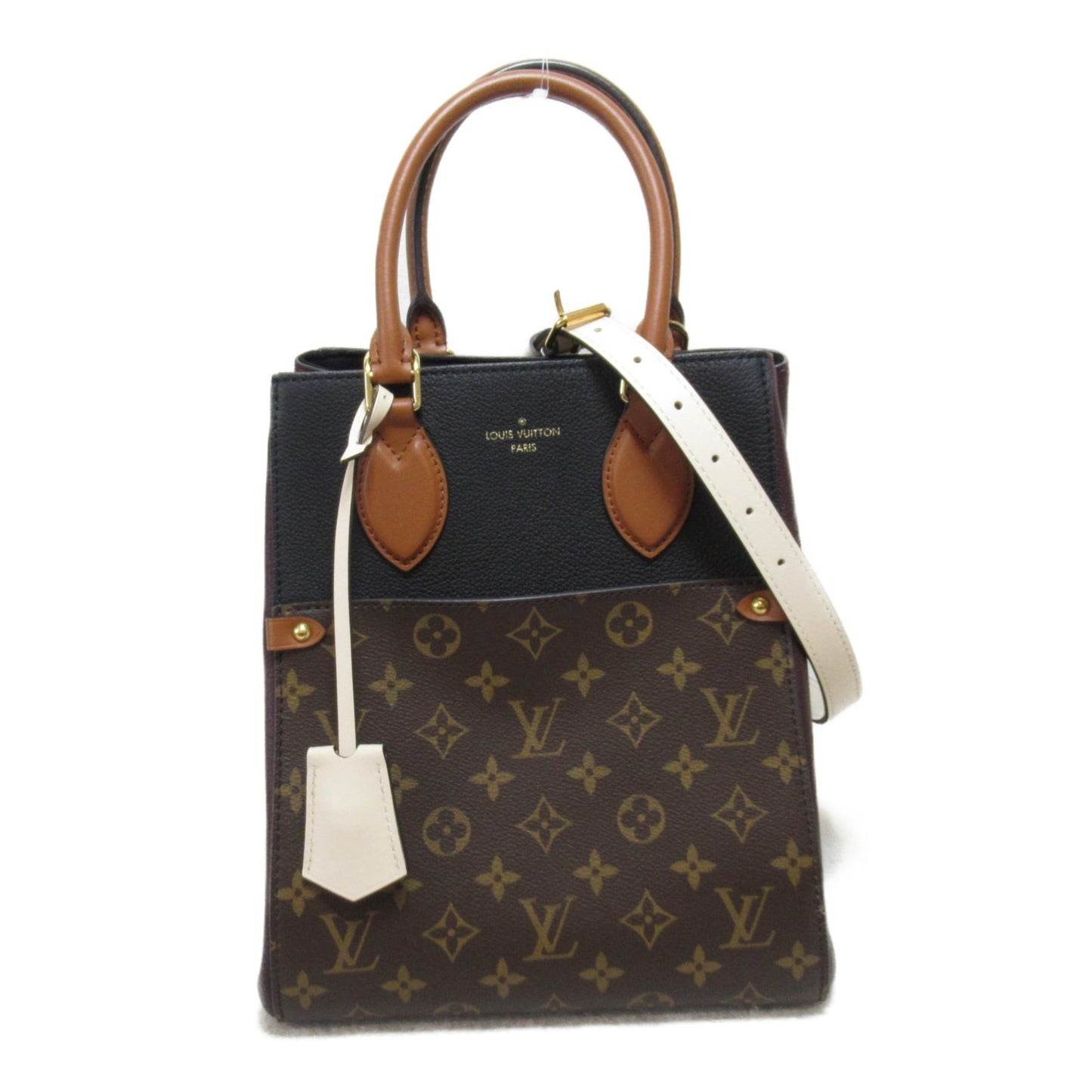 LOUIS VUITTON Fold Tote MM 2wayShoulder Bag Brown Monogram leather M45409