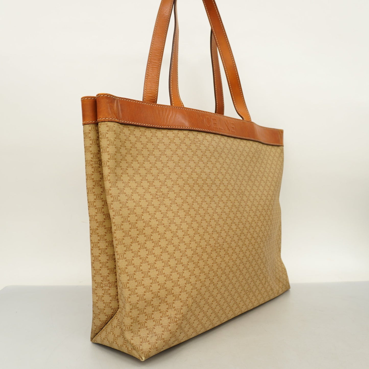 Celine  Macadam Tote Bag Women's PVC Beige