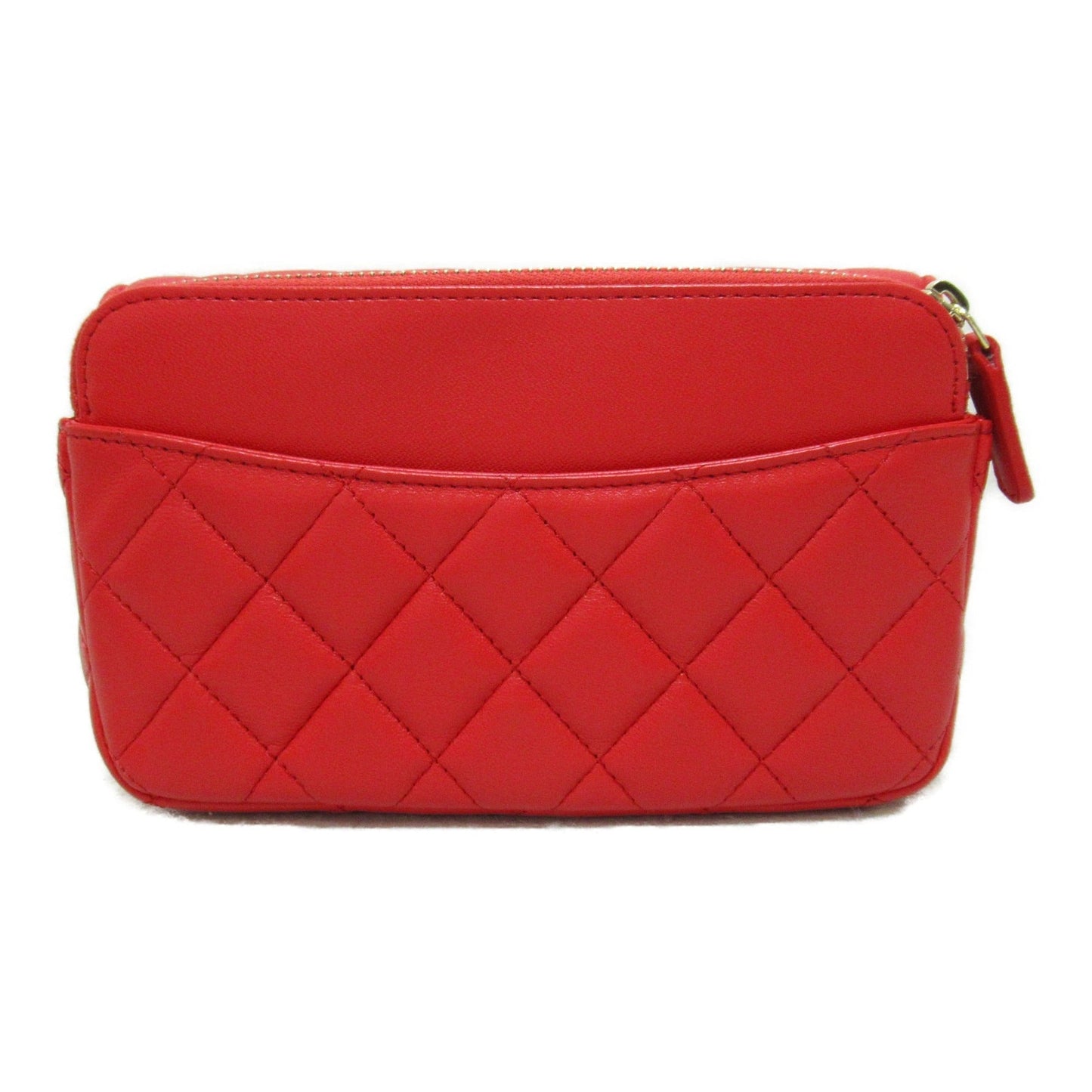 CHANEL Chain wallet bag Red Lambskin [sheep leather] AP2096