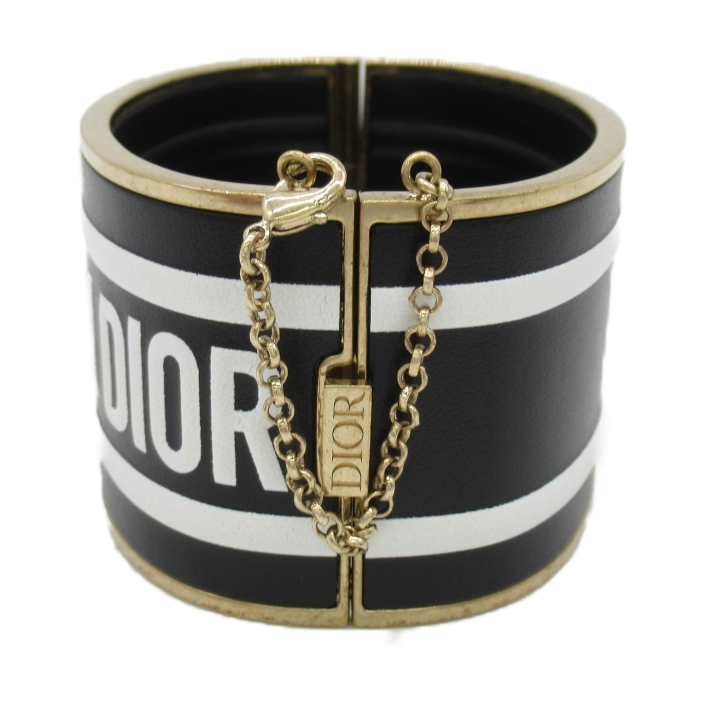 Dior Cuff Bracelet Black White leather