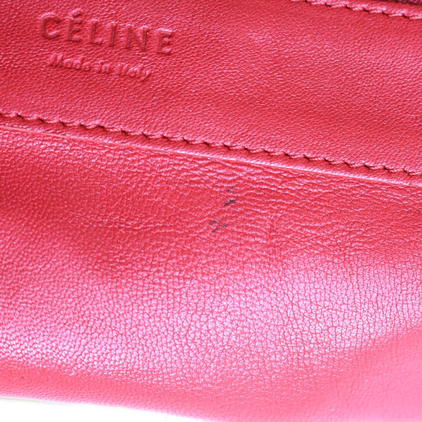 Celine Shoulder Bag Hippo Horizontal Tote 2way Red x Beige Ladies