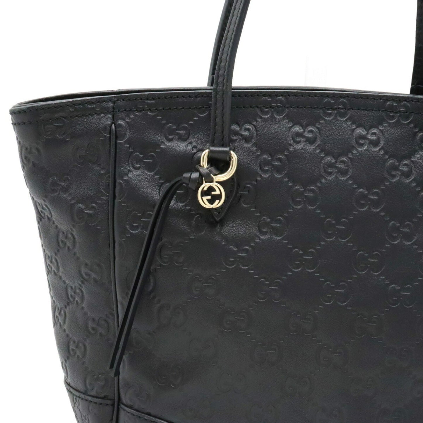 GUCCI sima Tote Bag Shoulder Leather Black 353119