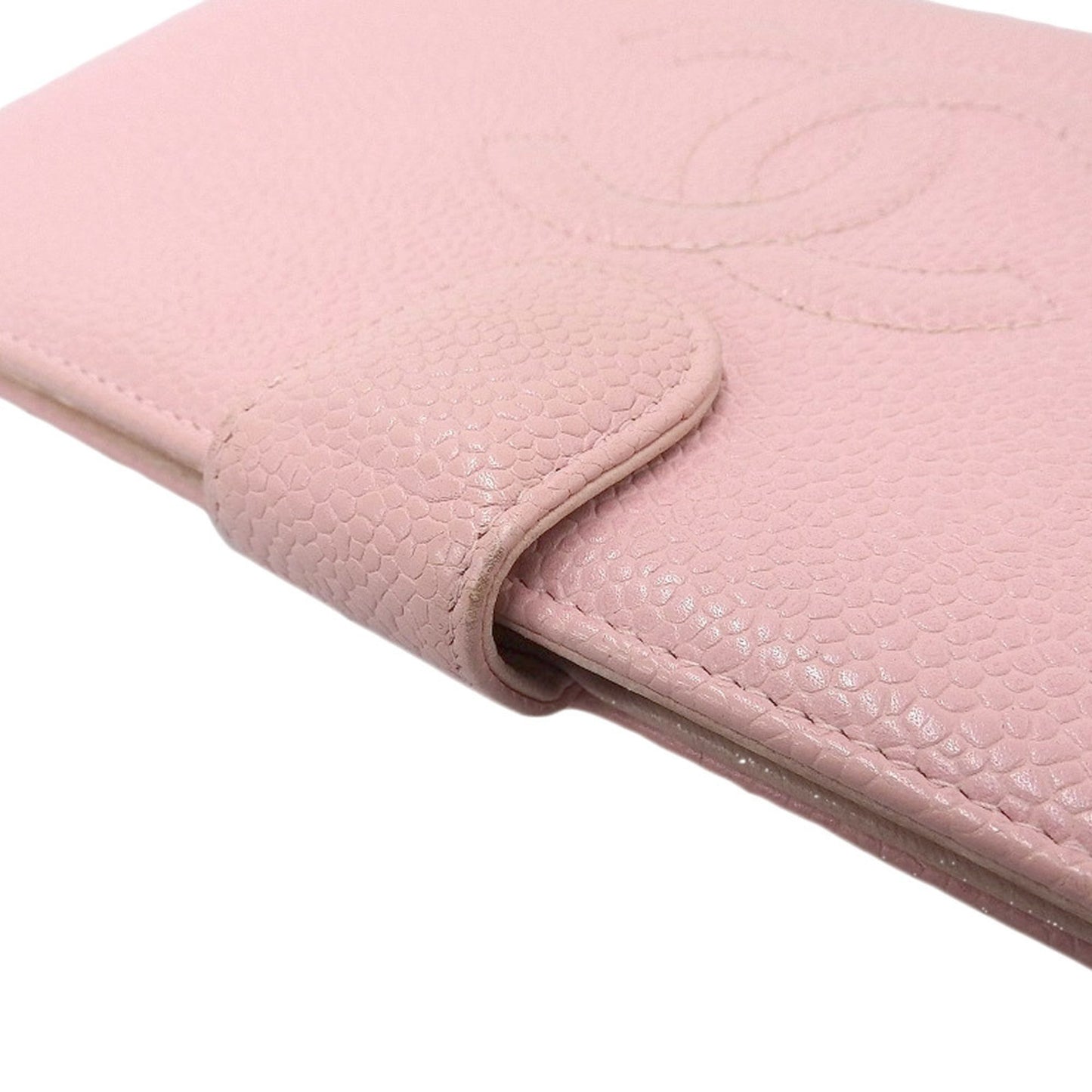 Chanel Coco Mark Logo Long Wallet with Hook Caviar Skin Pink Seal 9th Series A13498