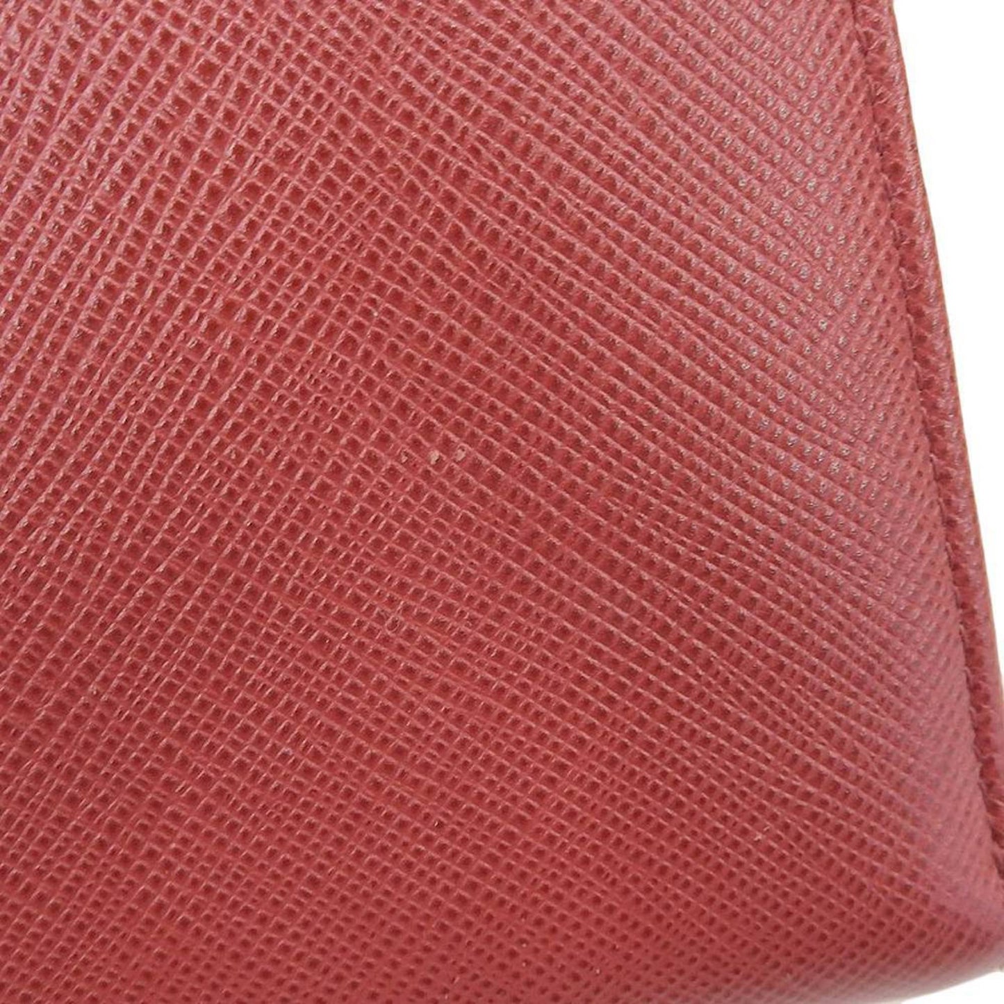 Prada ribbon round fastener long wallet saffiano leather red 1ML506 FUOCO