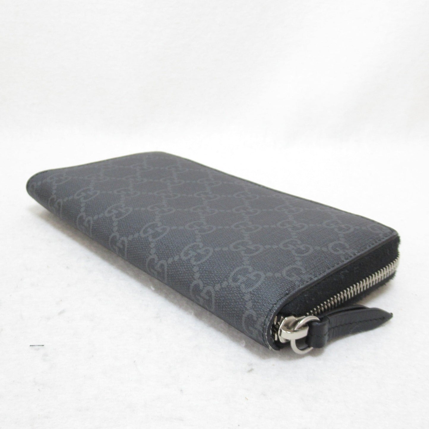 GUCCI Round long wallet Black PVC coated canvas 451273