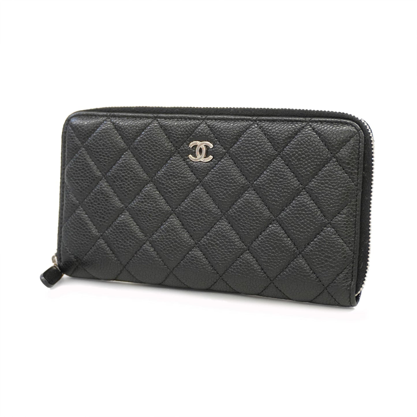 CHANEL  Matelasse Bi-fold Long Wallet Silver Metal Fittings Women's