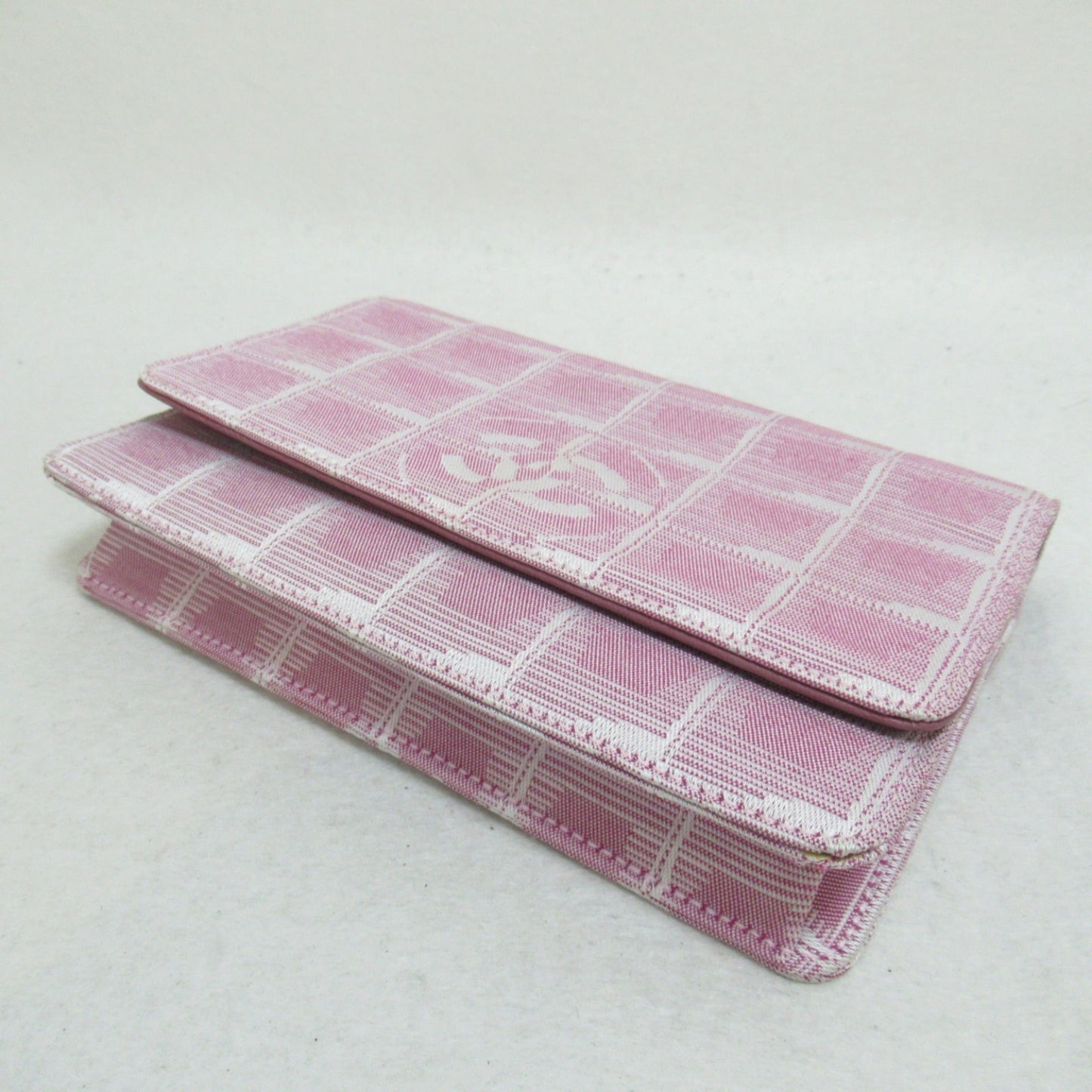 CHANEL Chain wallet Shoulder Bag Pink Nylon Nylon jacquard