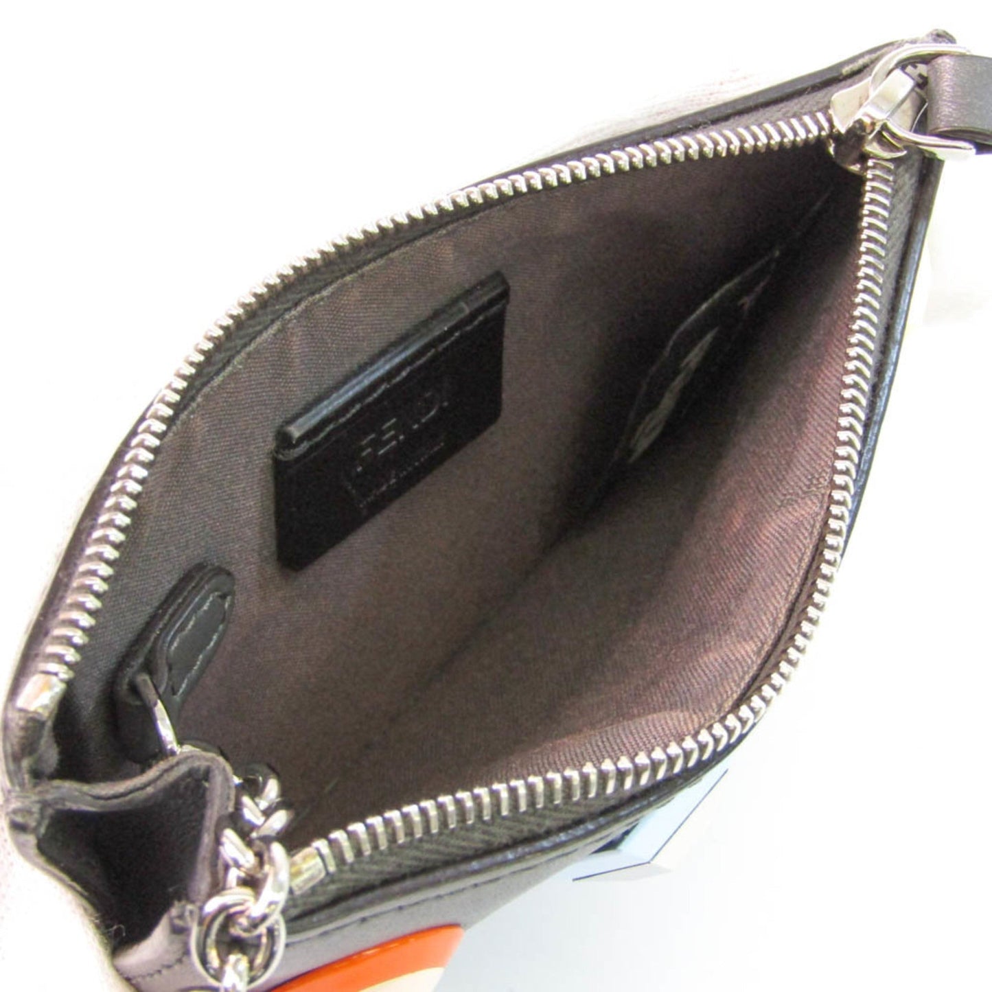 Fendi 8AP151SRO Women's Leather Coin Purse/coin Case Gray