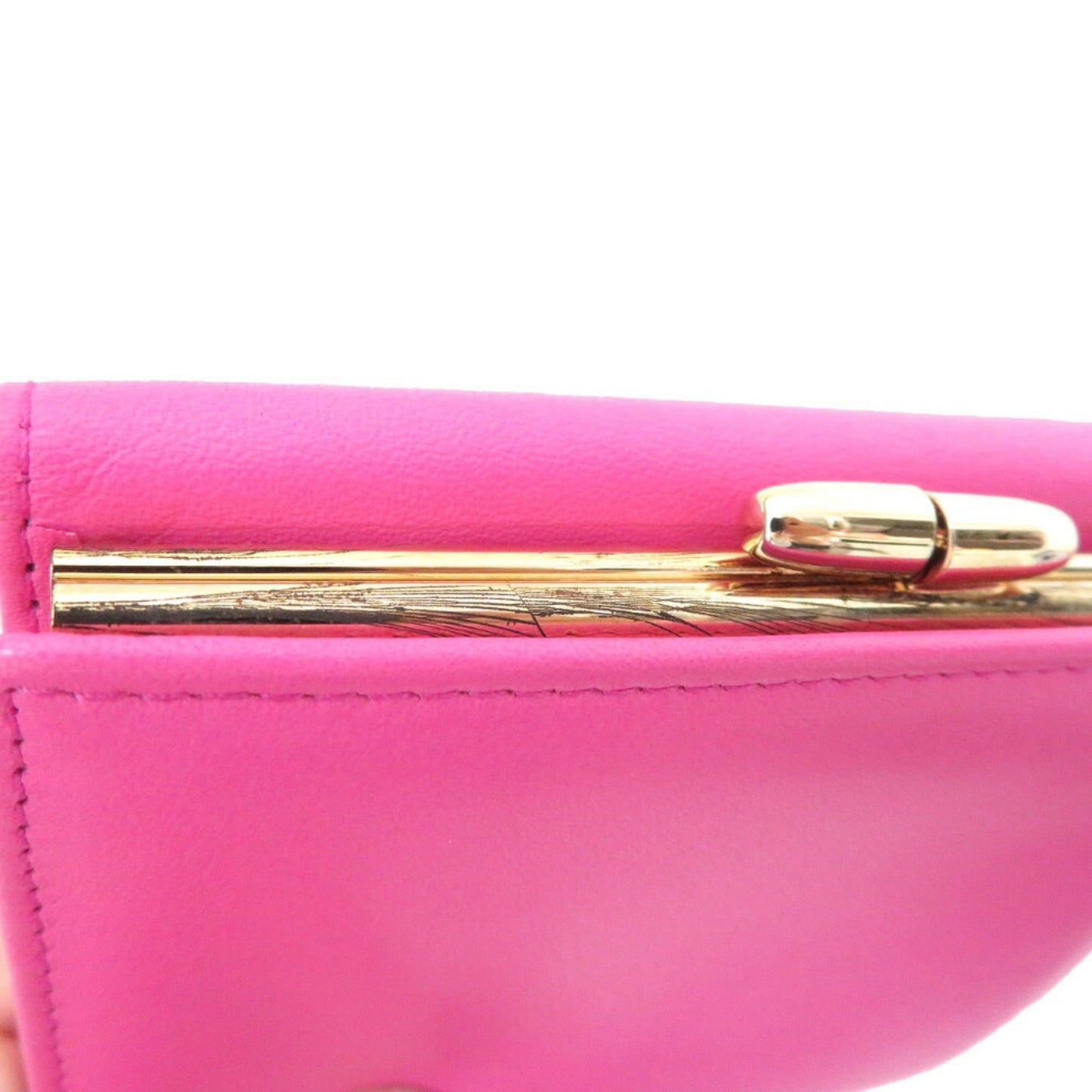 CHRISTIAN DIOR Leather Pink W Wallet