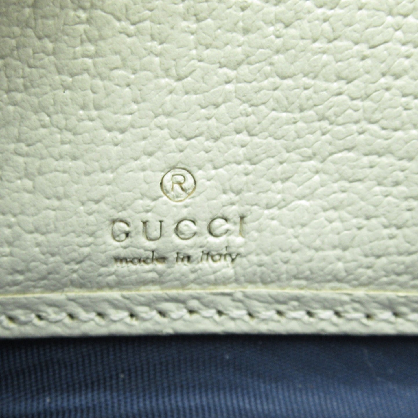 GUCCI Round long wallet Beige Ivory leather PVC coated canvas 523154