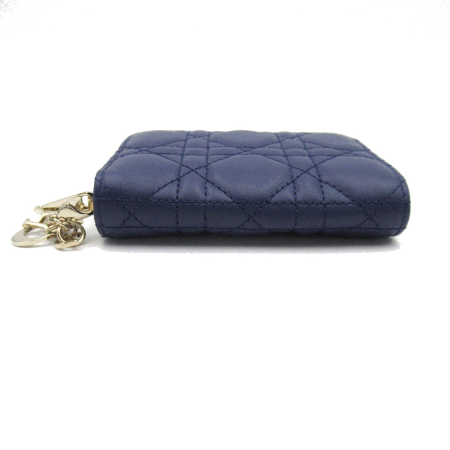 Dior lady dior medium wallet Navy Lambskin [sheep leather] S0985ONMJ14Z